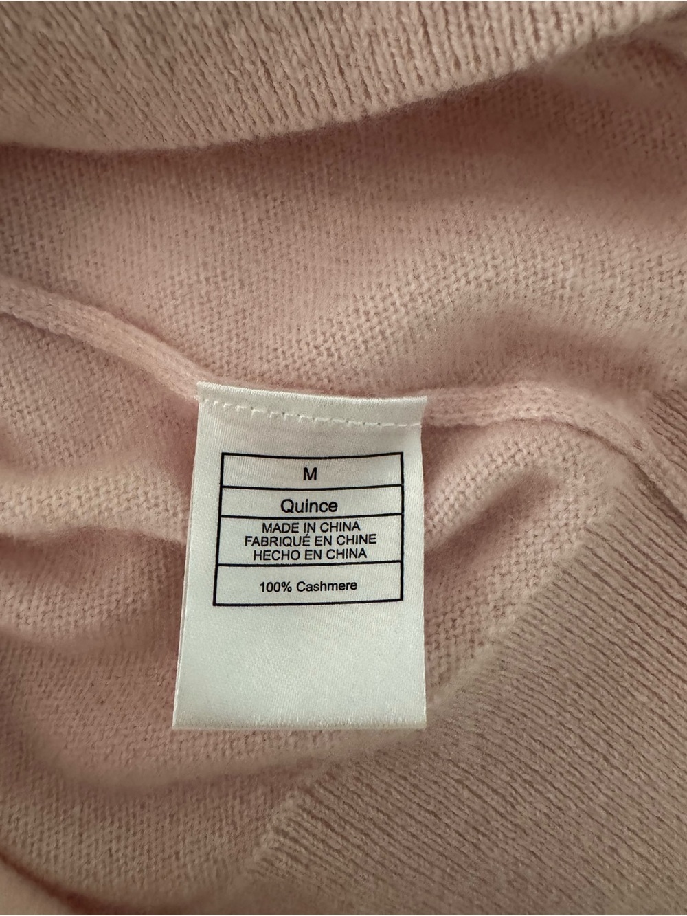 Quince Light Pink Women's Cashmere Crewneck Sweater, size Medium. - Picture 3 of 3